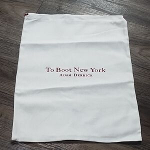 To Boot New York White Dust Bag with Burgundy Logo